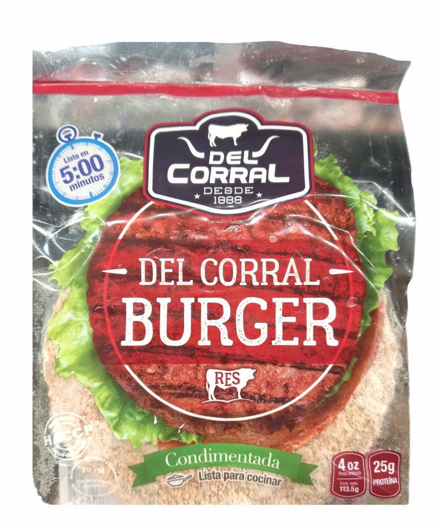 CARNE/HAMBURGUESA CORRAL 4ONZ
