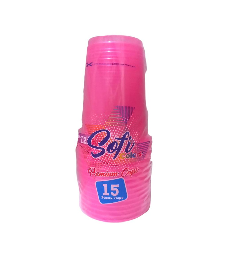 VASO PLASTICO #12 SOFI COLORS 