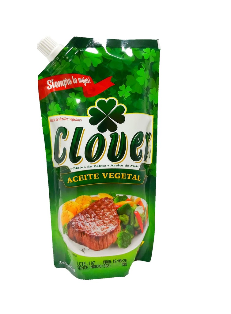 ACEITE CLOVER DOY PACK 410ML