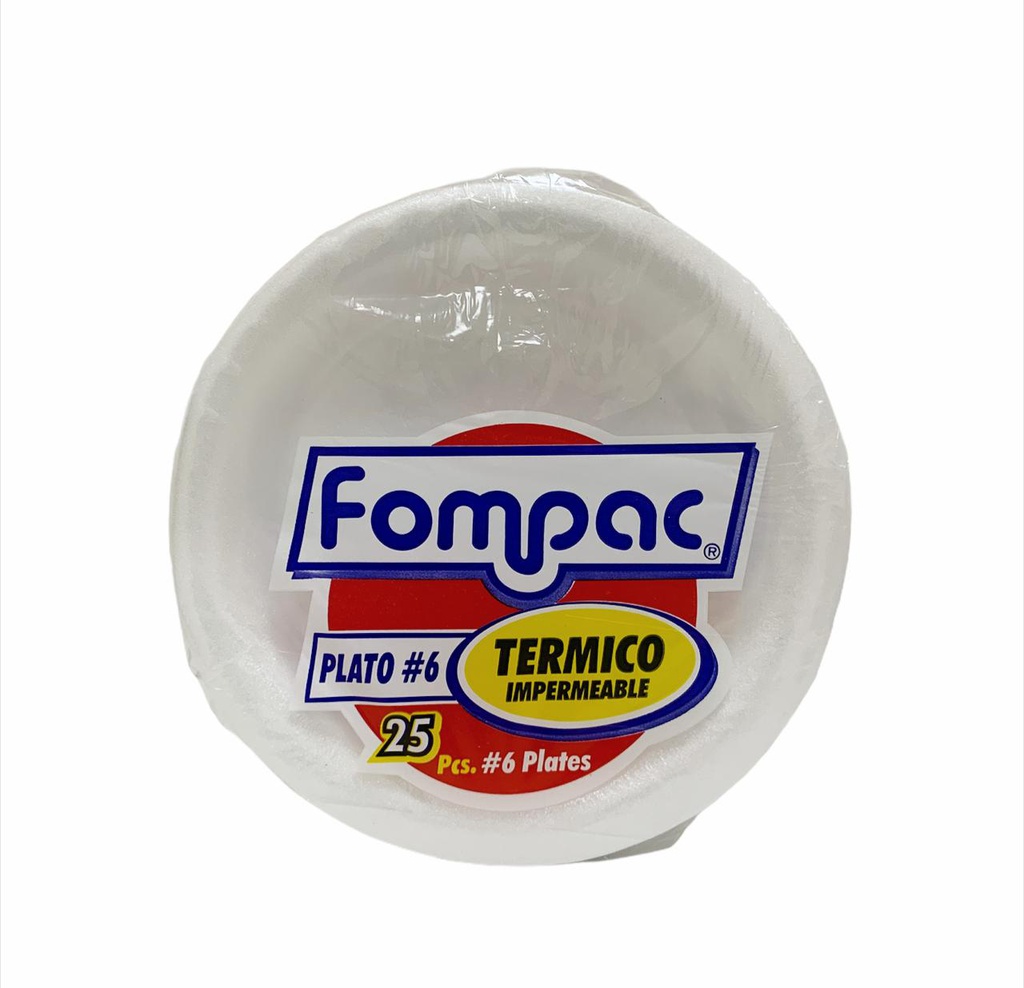 PLATO FOMPAC N 6 LISO 25 UN EL