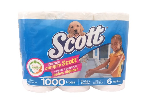 [7441008126218] PAPEL HIGIENICO SCOTT 6 ROLLOS
