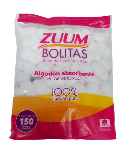 [7501020606072] BOLITAS ALGODON ZUMM 150 PIEZA
