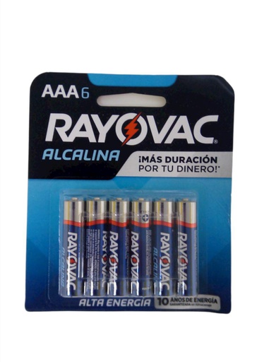 [012800478569] BATERIAS RAYOVAC AAA6 4+2