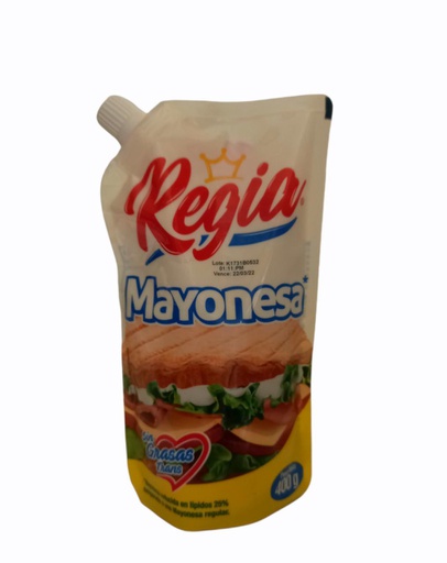 [7401004201234] MAYONESA REGIA 400 G DOY PACK