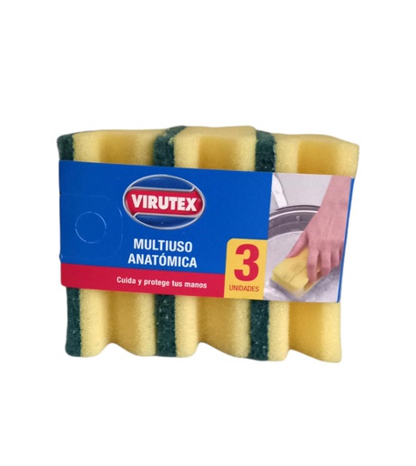 [7806810004145] ESPONJA VIRUTEX 3PACK ANATOMIC