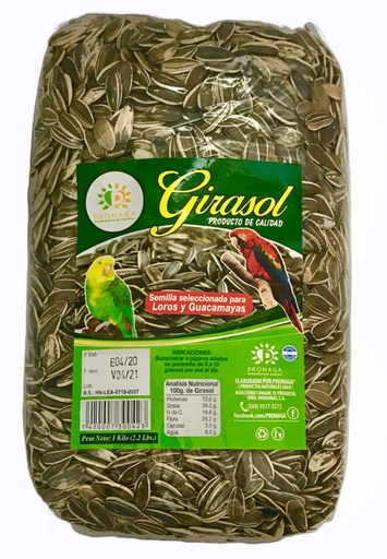 [7420007300423] SEMILLA GIRASOL LOROS 2 2LBS P