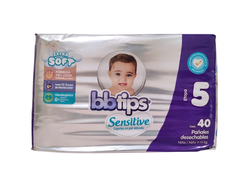 [013117000719] PAÑAL BB TIPS T5 40 UNIDADES