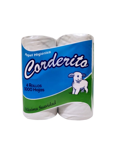 [7410030790902] PAPEL CORDERITO 4ROLLOS 1000HJ