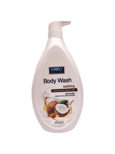 [840180245668] BODY WASH SIMPLY COCONUT 1LT