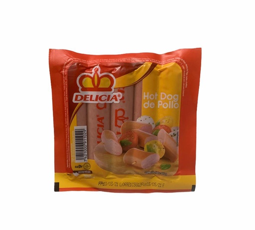 [7421000911029] HOT DOG DE POLLO 454 G. DELICIA