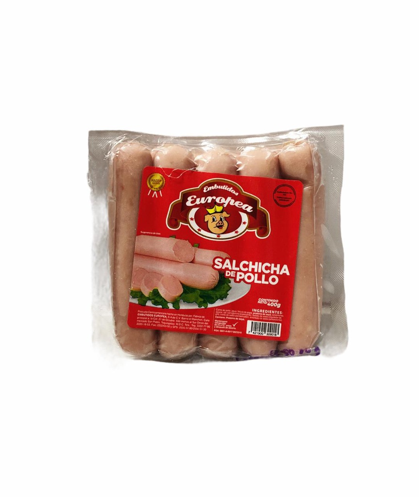 SALCHICHA DE POLLO EUROPEA 400