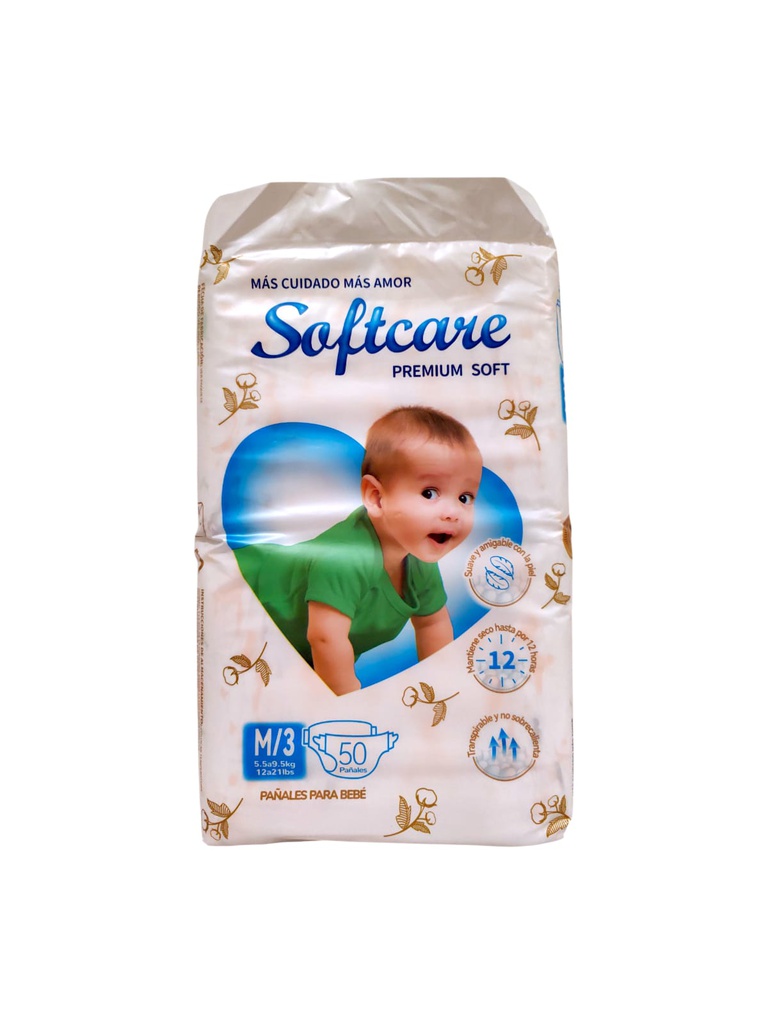 PAÑAL SOFTCARE M3 50 PAÑALES