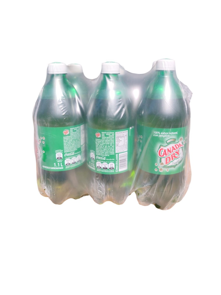 PAQUETE DE GINGER ALE CANADA DRY 1 1 L
