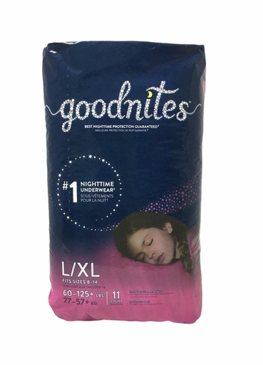 [036000413168] YOUTHPANTS GOODNITES GRL L/XL