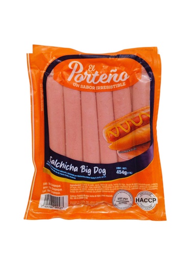 [7424160002583] SALCHICHA BIG DOG PORTEÑO 454G